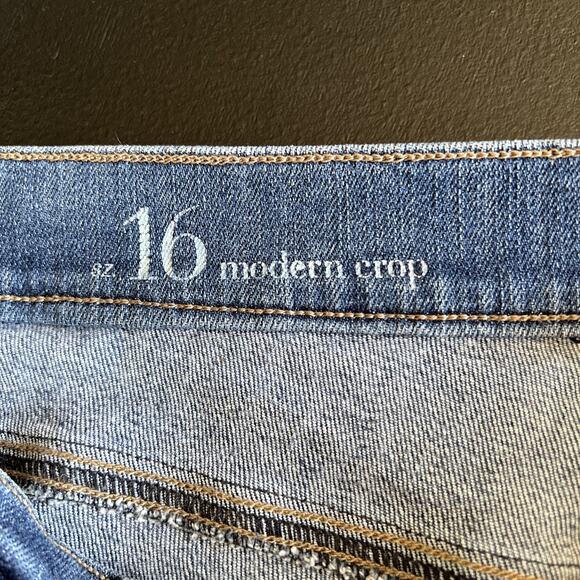 Ann Taylor Loft Jeans Women 16 Blue Modern 27" Crop Stretch Denim Beachy Coastal - Picture 7 of 12